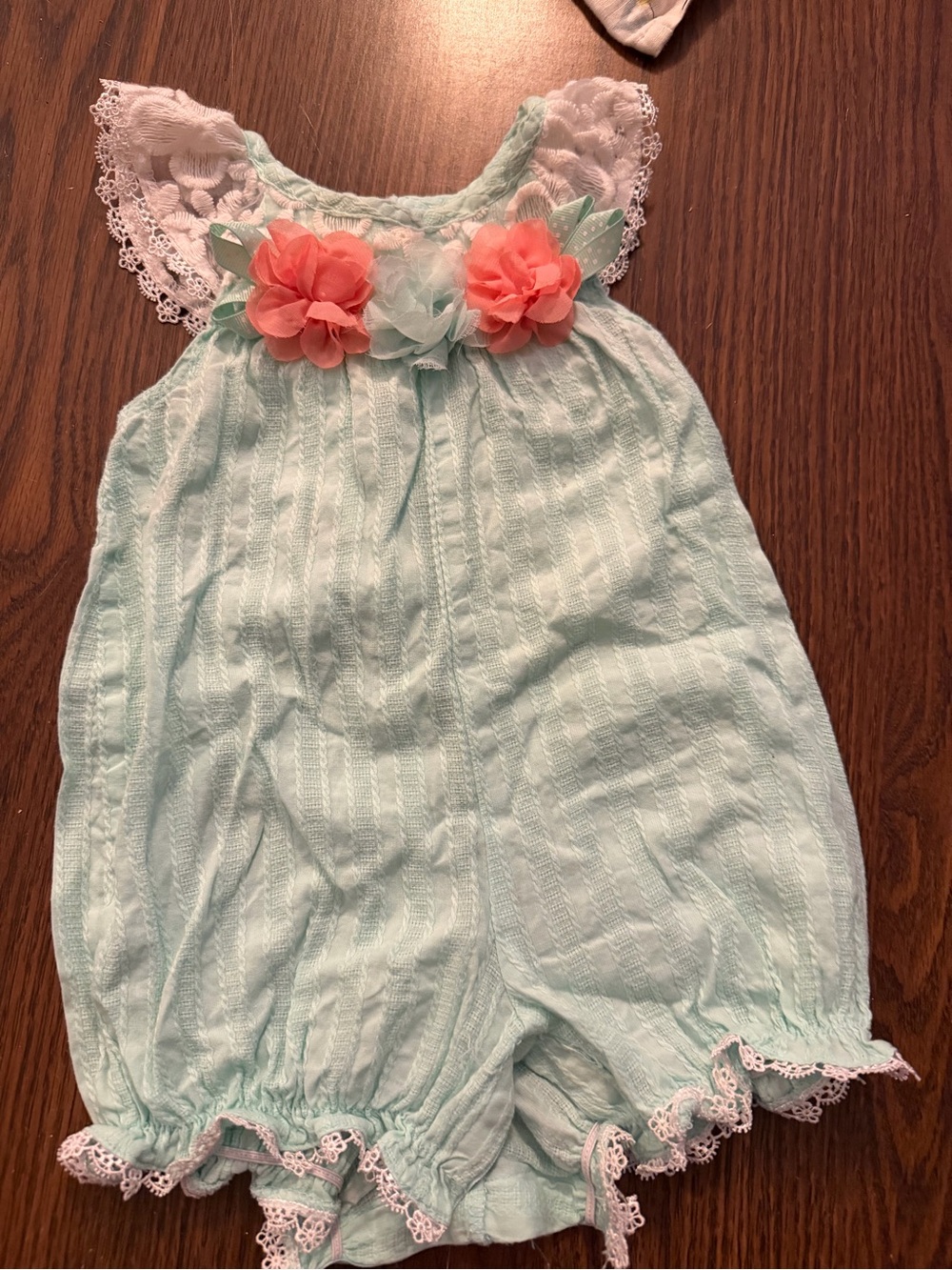 Goodlad Mint Baby Romper with Pink Logo Tag